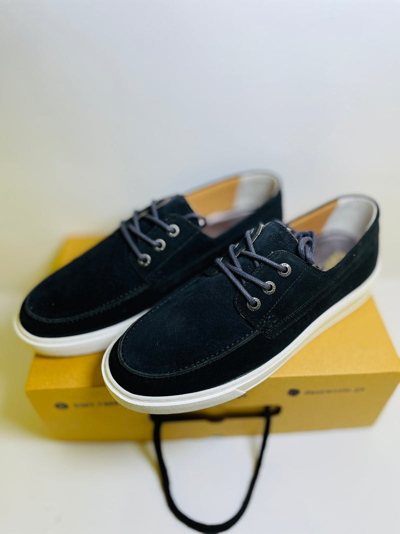 Premium Black Leather Casual Sneakers