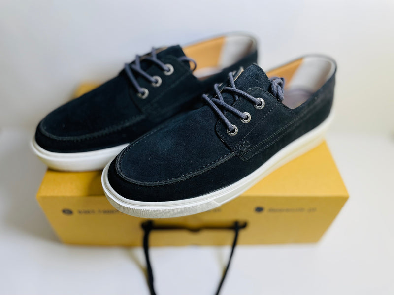 Premium Black Leather Casual Sneakers